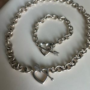 Cupids Heart & Arrow Tiffany’s Choker Toggle Necklace